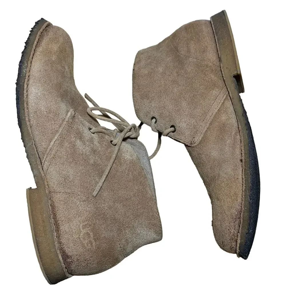Ugg Men's Leighton Lace Up Suede Ankle Chukka Boot Light Tan 9